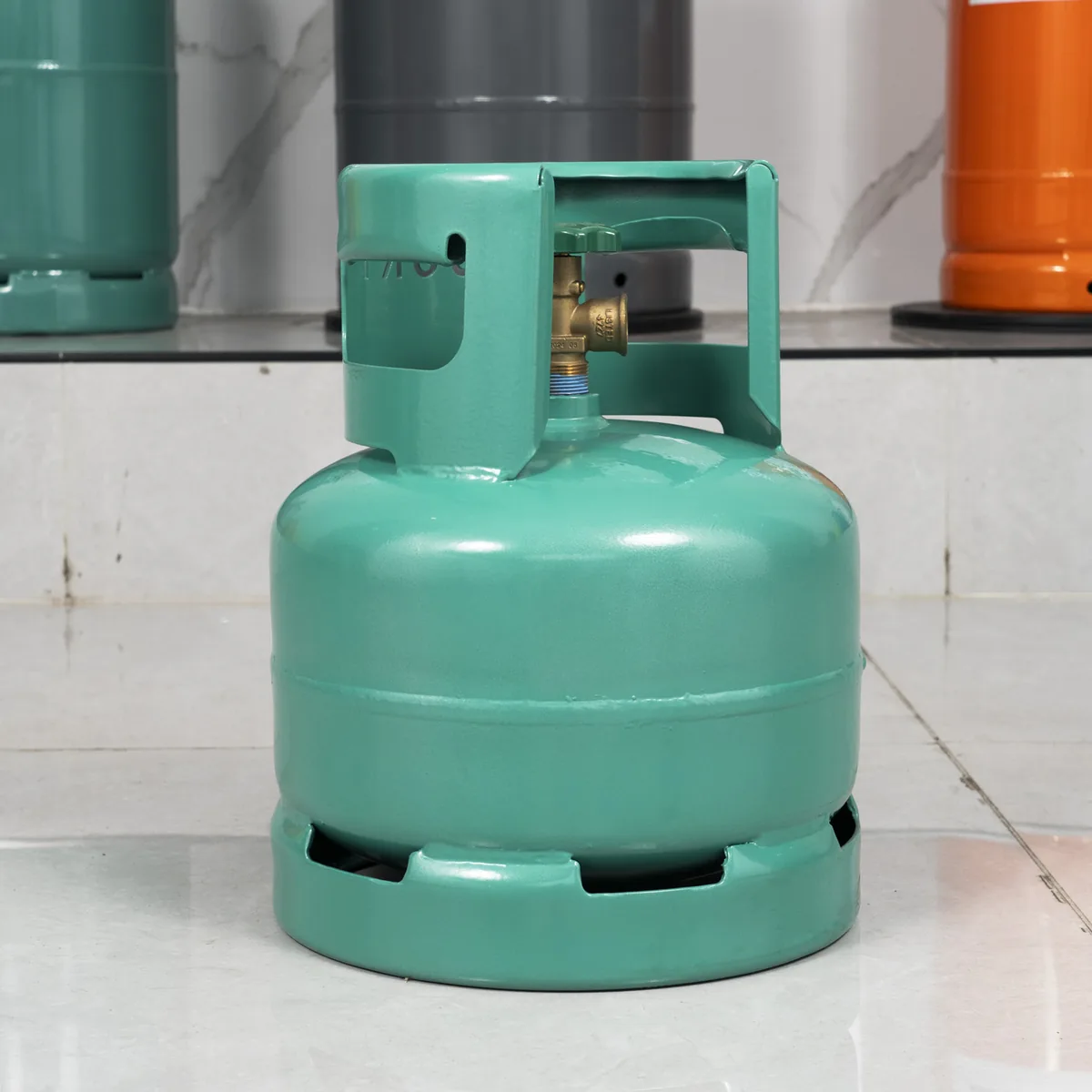 13L 6kg Mini LPG Cylinder - Green with handle - Ningbo supplier Made in China LPG gas cylinder wholesale