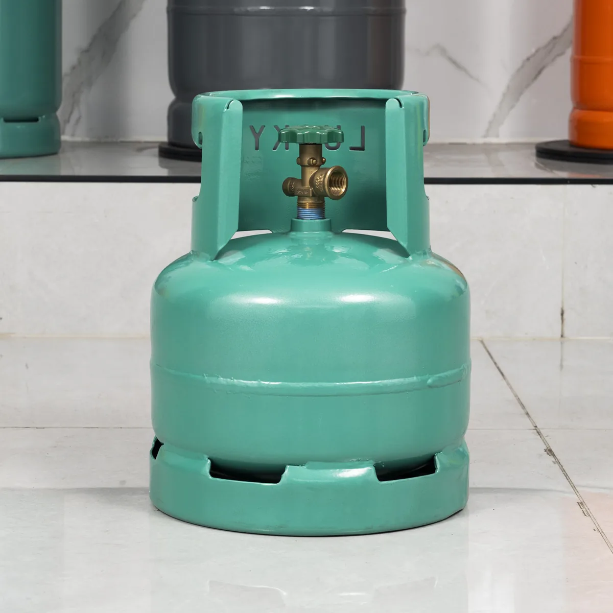 13L 6kg Mini LPG Cylinder - Green with handle - Ningbo supplier Made in China LPG gas cylinder wholesale